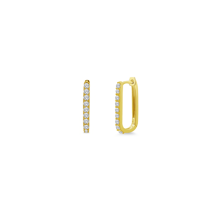 Small Rectangular Diamond Hoops - Lindsey Leigh Jewelry