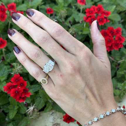 Three Stone Radiant Ring - Lindsey Leigh Jewelry