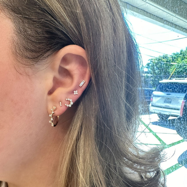 Tiny Diamond Bar Stud  Lindsey Leigh Jewelry.