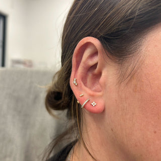 Tiny Diamond Bar Stud  Lindsey Leigh Jewelry.
