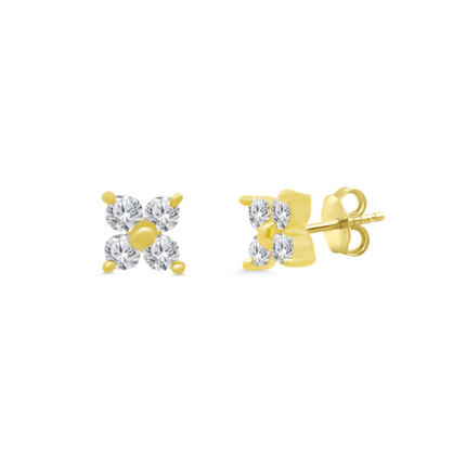 Tiny Diamond Blossom Stud - Lindsey Leigh Jewelry