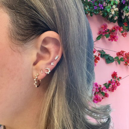 Tiny Diamond Blossom Stud - Lindsey Leigh Jewelry