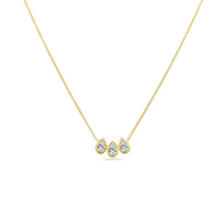 Triple Pear Bezel Necklace - Lindsey Leigh Jewelry
