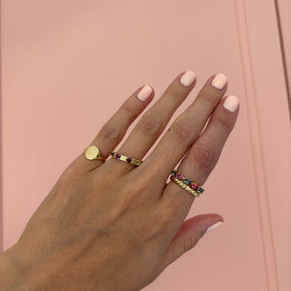 Triple Row Birthstone Station Band  Lindsey Leigh Jewelry.
