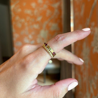 Triple Row Birthstone Station Band  Lindsey Leigh Jewelry.
