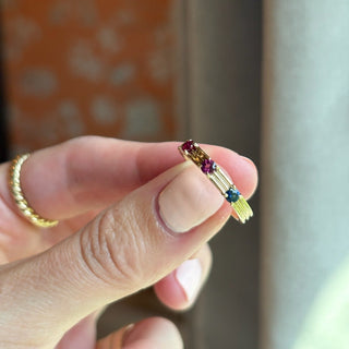 Triple Row Birthstone Station Band  Lindsey Leigh Jewelry.
