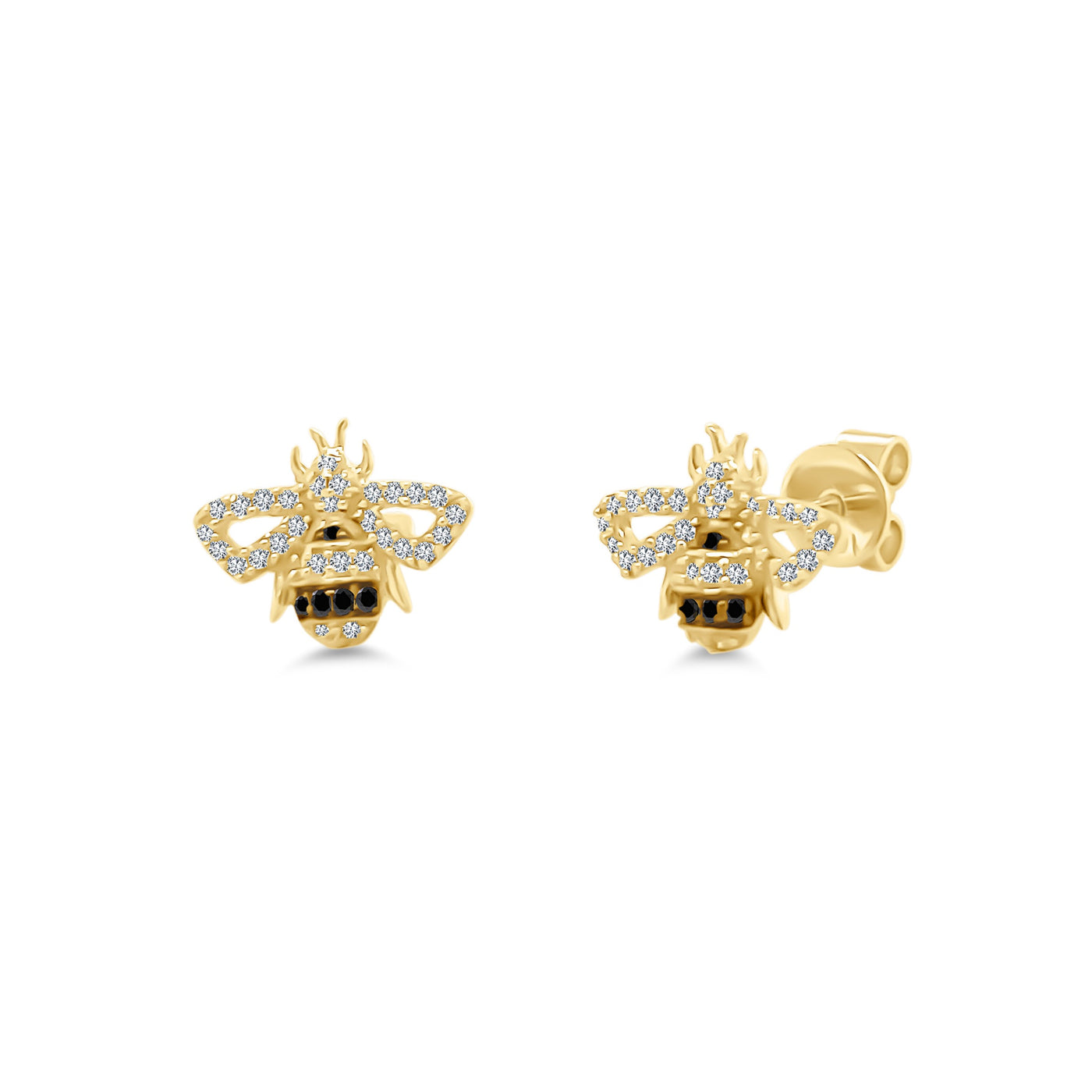 Pave Striped Bumble Bee Studs