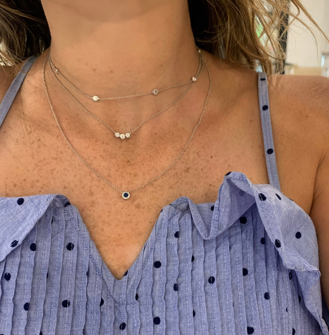 3 Diamond Bubble Necklace - Lindsey Leigh Jewelry