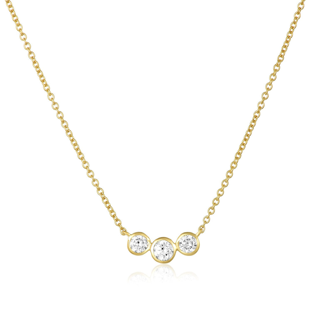3 Diamond Bubble Necklace - Lindsey Leigh Jewelry