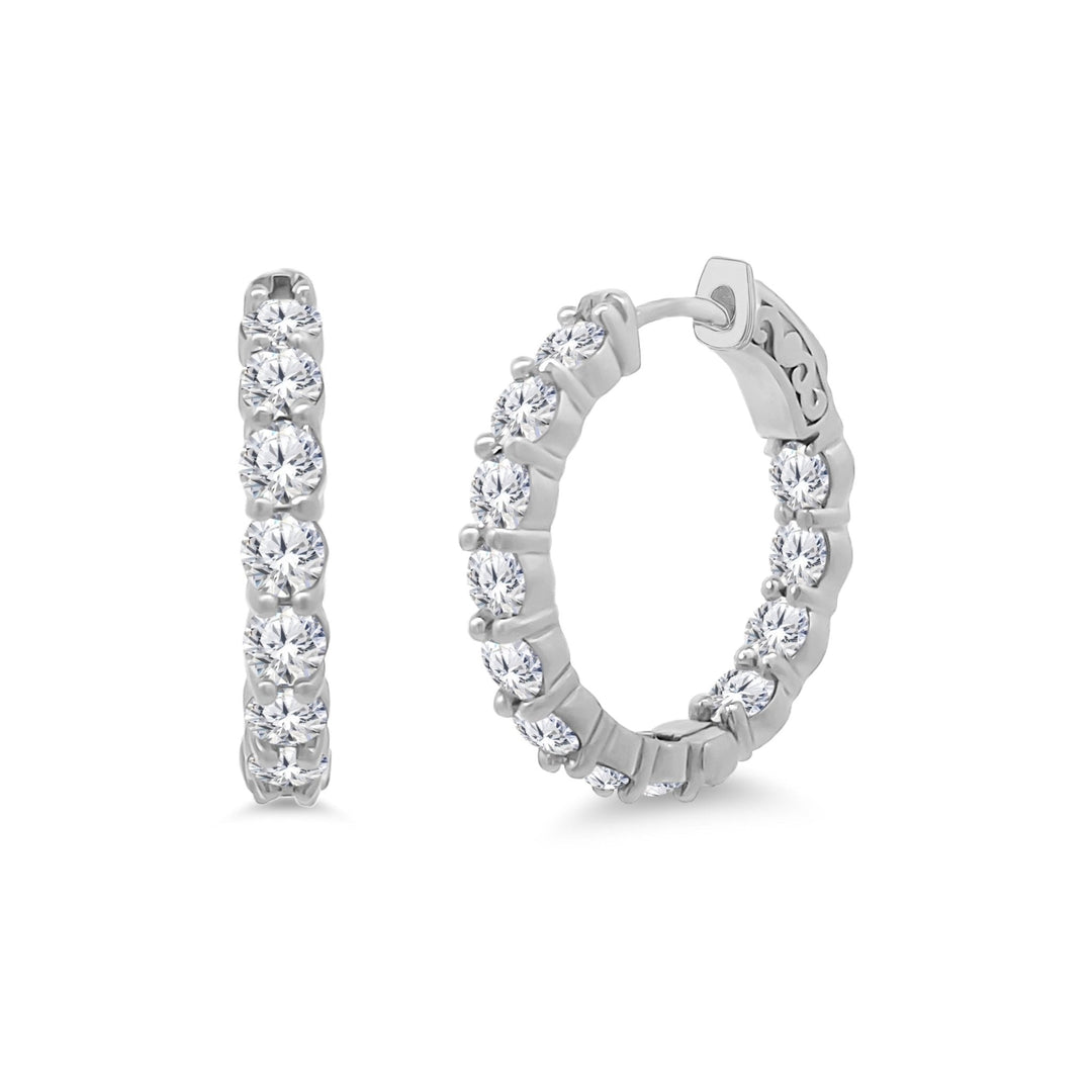 3.50ctw Large Diamond Hoops - Lindsey Leigh Jewelry