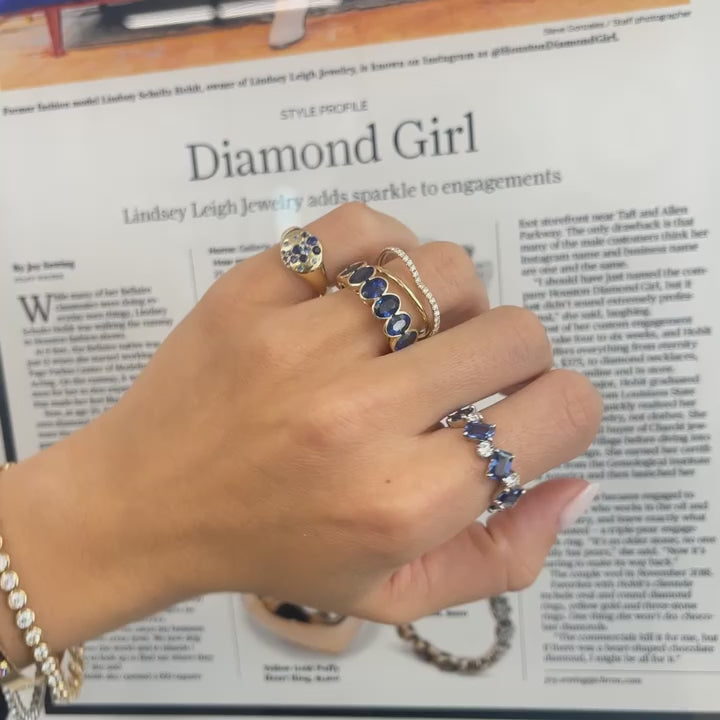 Sapphire Oval Bezel Band  Lindsey Leigh Jewelry.