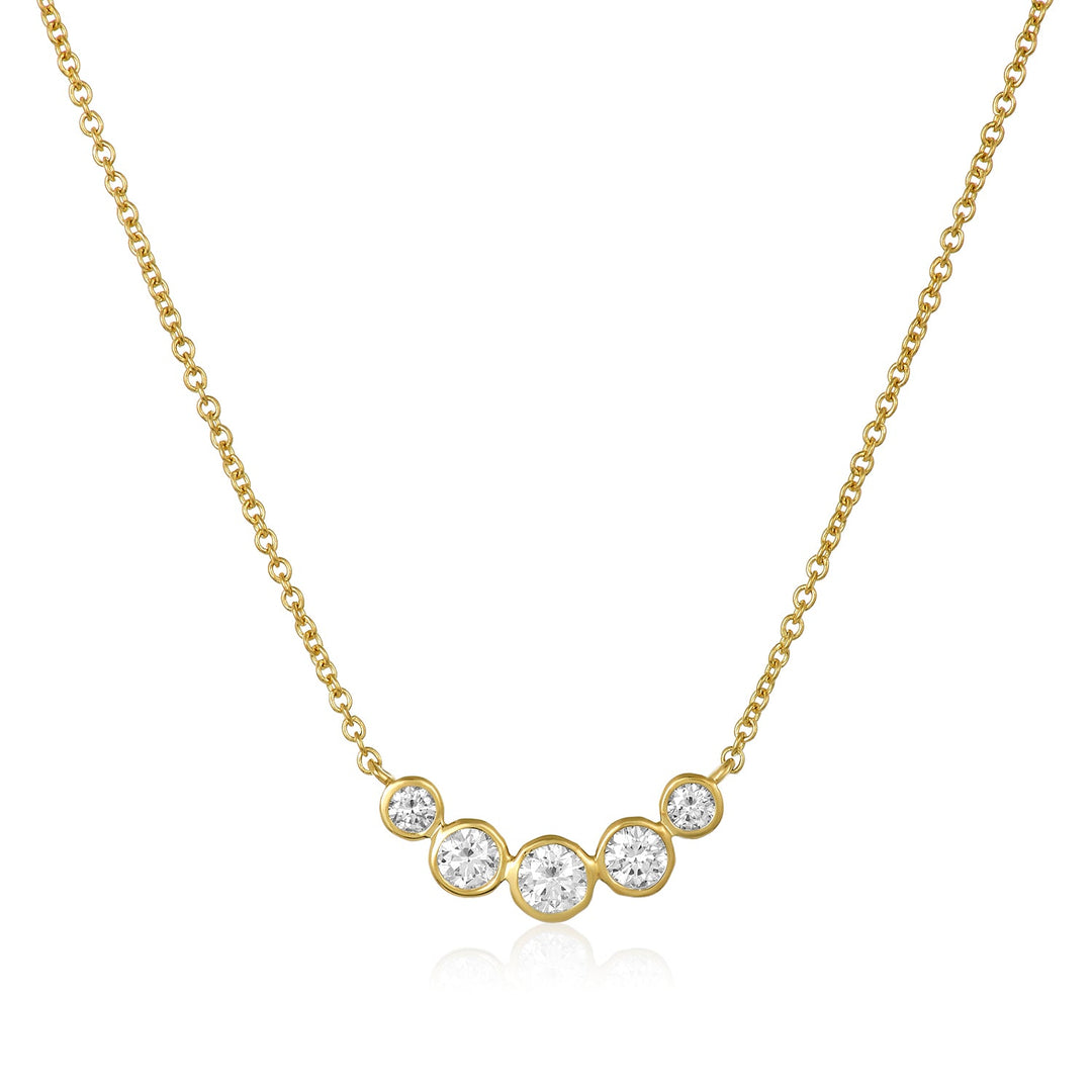 5 Diamond Bubble Necklace - Lindsey Leigh Jewelry
