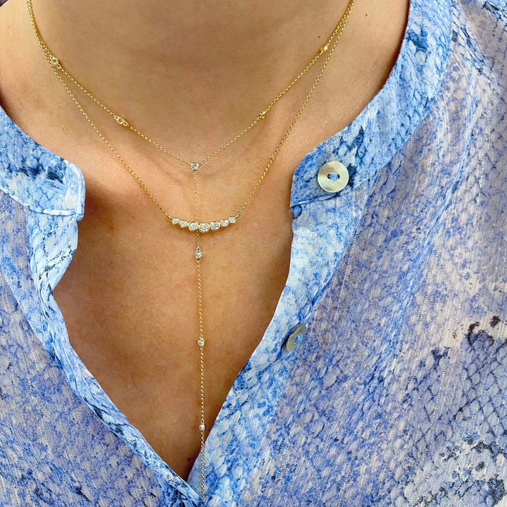 7 Diamond Bubble Necklace - Lindsey Leigh Jewelry