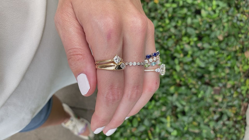 Oval Cut with Pear Cut Side Stones  Lindsey Leigh Jewelry.