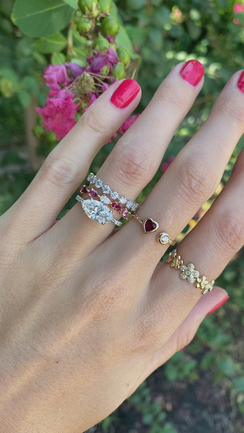 East West Marquise Cut Solitaire  Lindsey Leigh Jewelry.