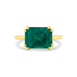 East West Emerald Cut Emerald Solitaire  Lindsey Leigh Jewelry.
