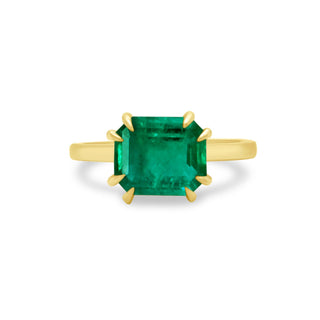 East West Emerald Cut Emerald Solitaire  Lindsey Leigh Jewelry.
