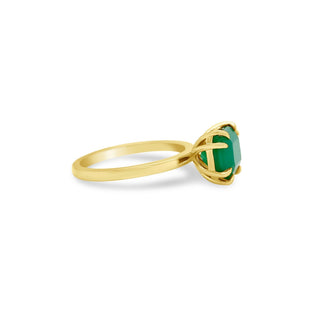 East West Emerald Cut Emerald Solitaire  Lindsey Leigh Jewelry.
