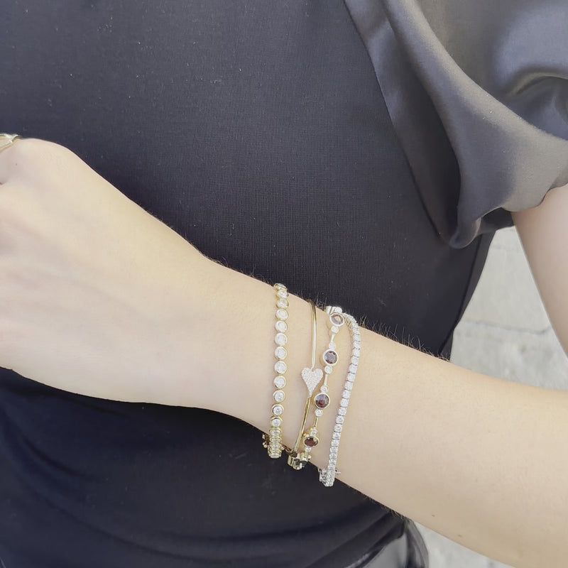 Gemstone Bezel Bar Bracelet  Lindsey Leigh Jewelry.