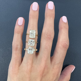 Cushion Cut Diamond with Marquise Bezel Band  Lindsey Leigh Jewelry.
