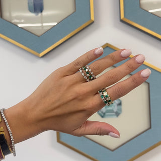 Alternating Round Diamond & Gemstone Pear Band  Lindsey Leigh Jewelry.
