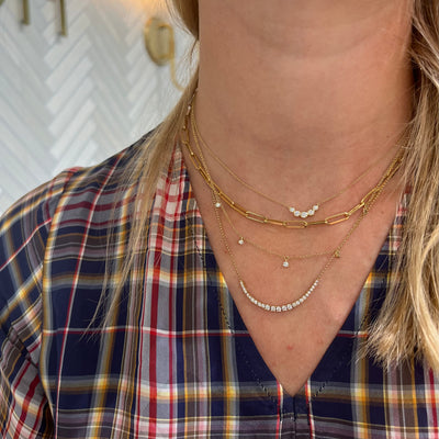 Graduated Basket Set Diamond Necklace