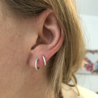 Large Classic Diamond Huggies  Lindsey Leigh Jewelry.
