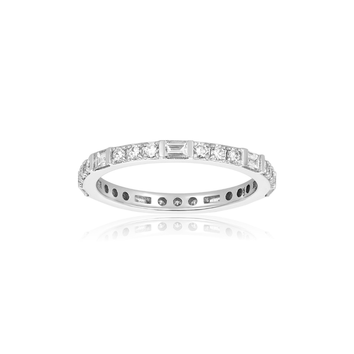 Alternating Baguette and Triple Round Band - Lindsey Leigh Jewelry