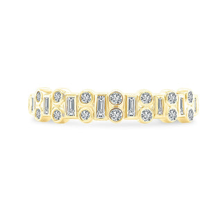 Alternating Baguette & Double Diamond Bezel Band  Lindsey Leigh Jewelry.
