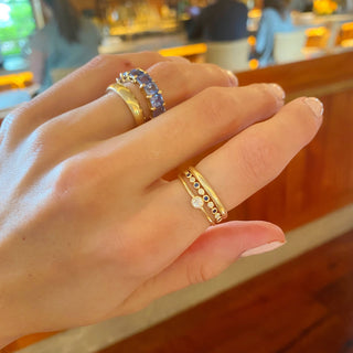 Alternating Diamond & Gemstone Bezel Band  Lindsey Leigh Jewelry.
