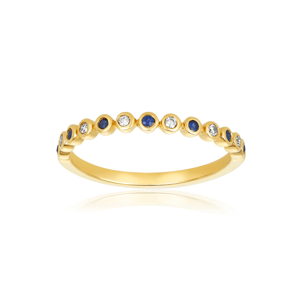 Alternating Diamond & Gemstone Bezel Band – Lindsey Leigh Jewelry