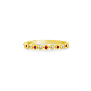 Alternating Diamond & Gemstone Bezel Band  Lindsey Leigh Jewelry.
