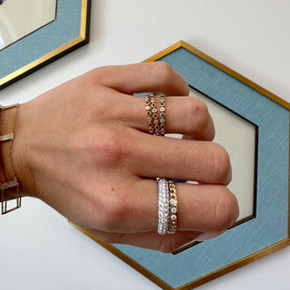 Alternating Diamond & Gemstone Bezel Band  Lindsey Leigh Jewelry.
