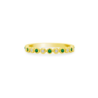 Alternating Diamond & Gemstone Bezel Band  Lindsey Leigh Jewelry.
