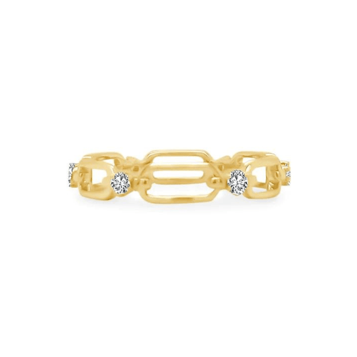 Alternating Diamond & Gold Link Band - Lindsey Leigh Jewelry