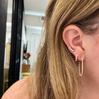 Alternating Diamond & Pearl Huggies  Lindsey Leigh Jewelry.
