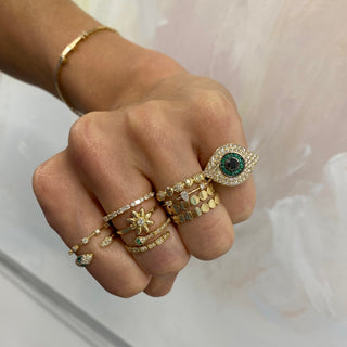 Alternating Double Round & Baguette Ring  Lindsey Leigh Jewelry.
