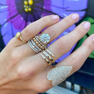 Alternating Double Round & Baguette Ring  Lindsey Leigh Jewelry.
