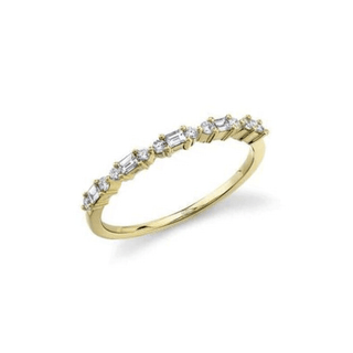 Alternating Double Round & Baguette Ring  Lindsey Leigh Jewelry.
