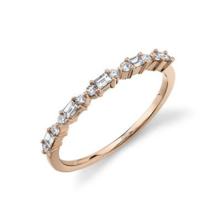 Alternating Double Round & Baguette Ring  Lindsey Leigh Jewelry.
