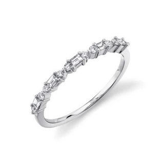 Alternating Double Round & Baguette Ring  Lindsey Leigh Jewelry.
