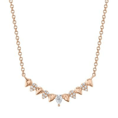 Alternating Gold & Pave Pear Necklace - Lindsey Leigh Jewelry