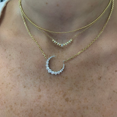 Alternating Gold & Pave Pear Necklace - Lindsey Leigh Jewelry