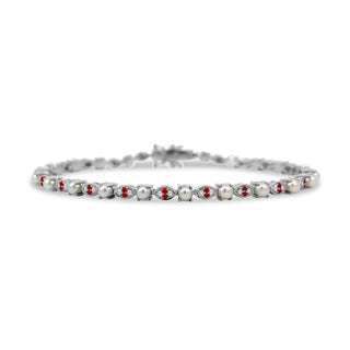 Alternating Pearl & Gemstone Tennis Bracelet  Lindsey Leigh Jewelry.
