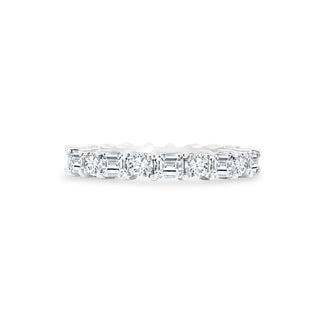 Alternating Round and Baguette Band  Lindsey Leigh Jewelry.
