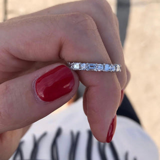 Alternating Round and Baguette Band  Lindsey Leigh Jewelry.
