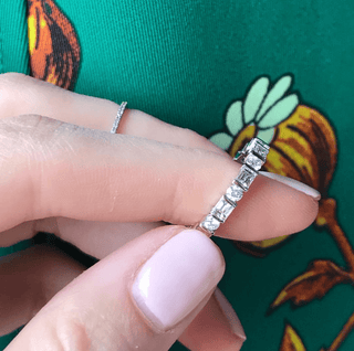 Alternating Round and Baguette Band  Lindsey Leigh Jewelry.
