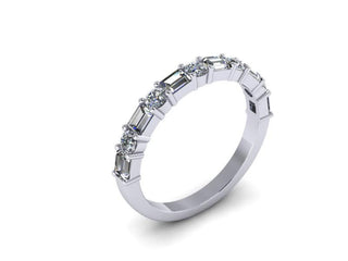 Alternating Round and Baguette Band  Lindsey Leigh Jewelry.

