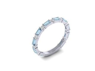 Alternating Round and Baguette Band  Lindsey Leigh Jewelry.
