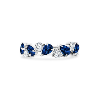 Alternating Round Diamond & Gemstone Pear Band  Lindsey Leigh Jewelry.
